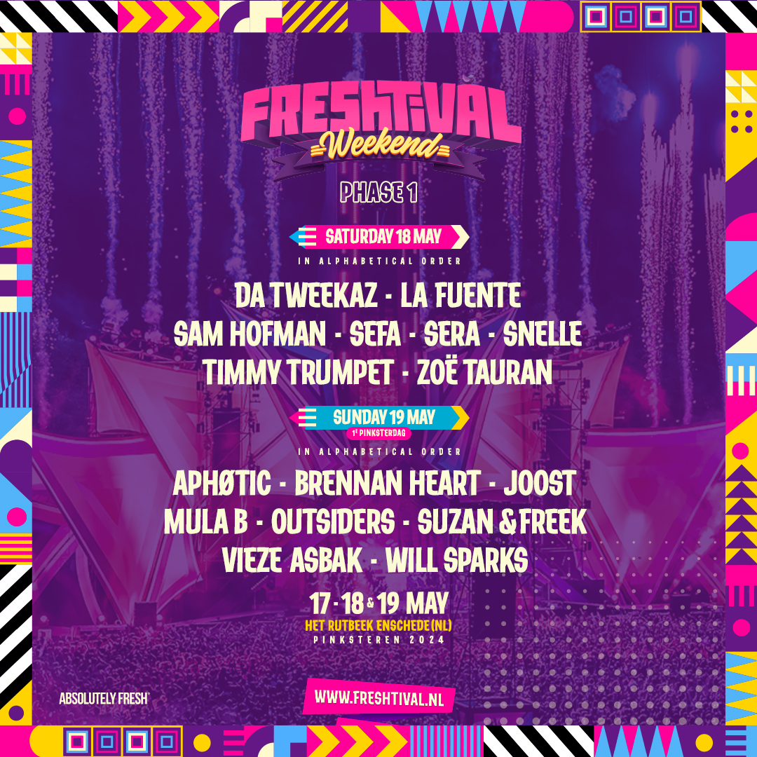 Line up Phase 1 - Freshtival Weekend 2024