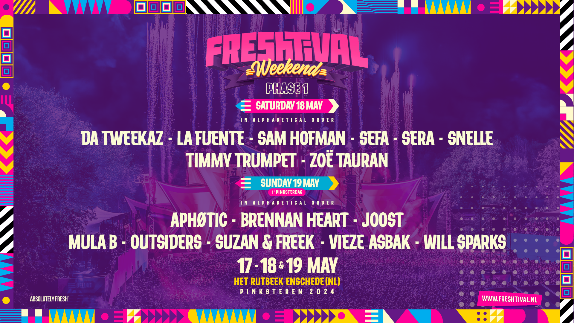 Line up Phase 1 - Freshtival Weekend 2024